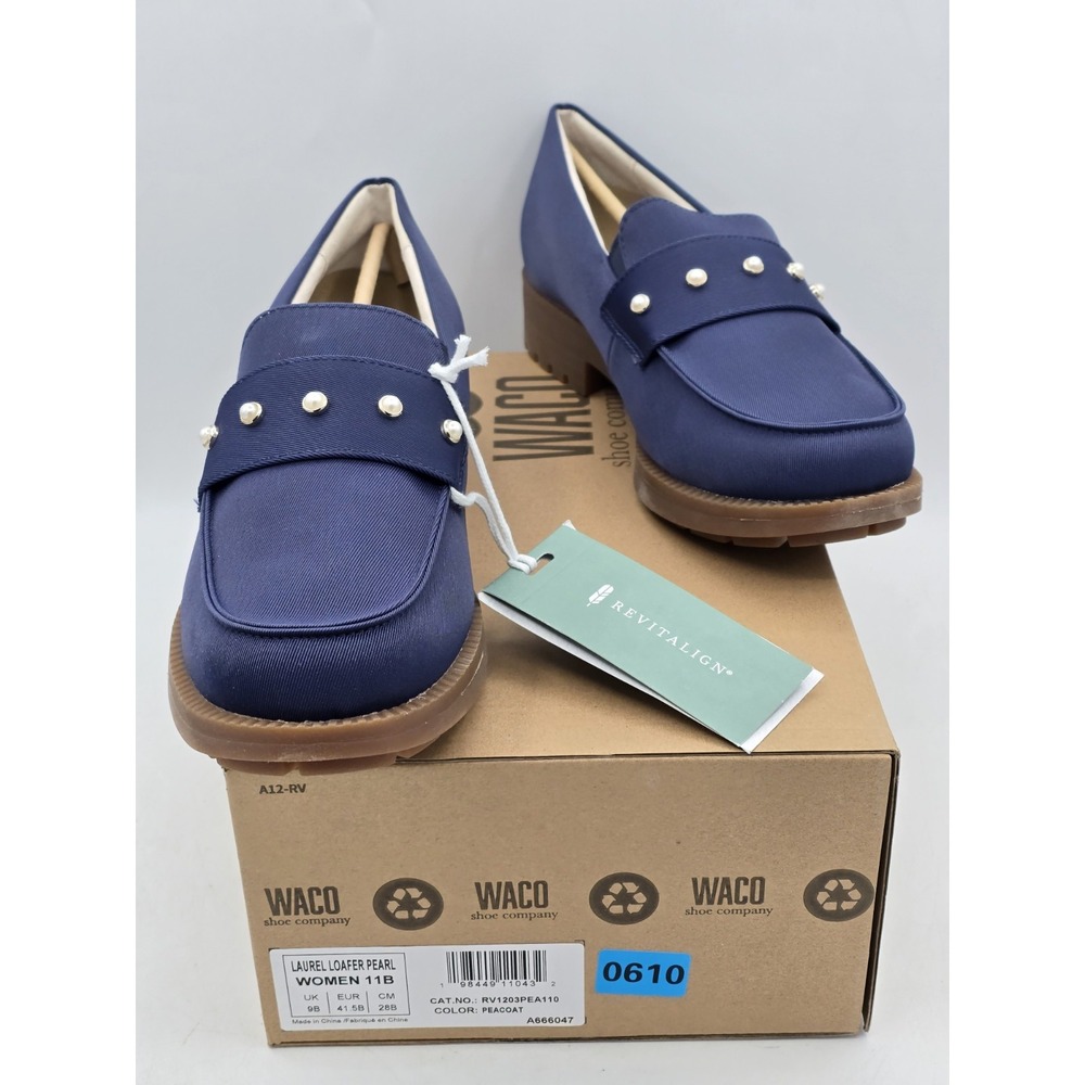REVITALIGN Women's Laurel Loafer Pearl - Peacoat Navy Blue - Size 11 B Narrow